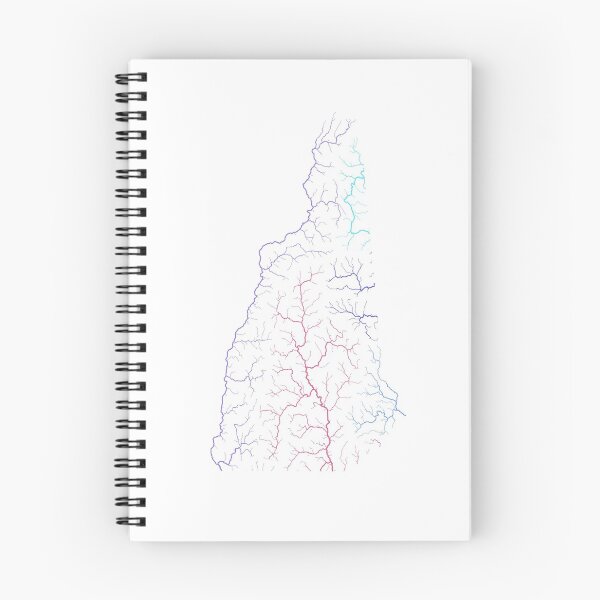 Item preview, New Hampshire River Basin Map in Rainbow Colours with White Background designed and sold by GrasshopperGeo.