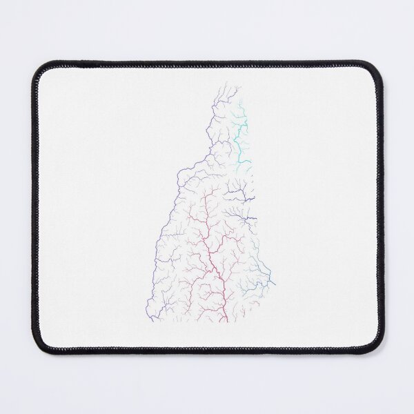 Item preview, New Hampshire River Basin Map in Rainbow Colours with White Background designed and sold by GrasshopperGeo.