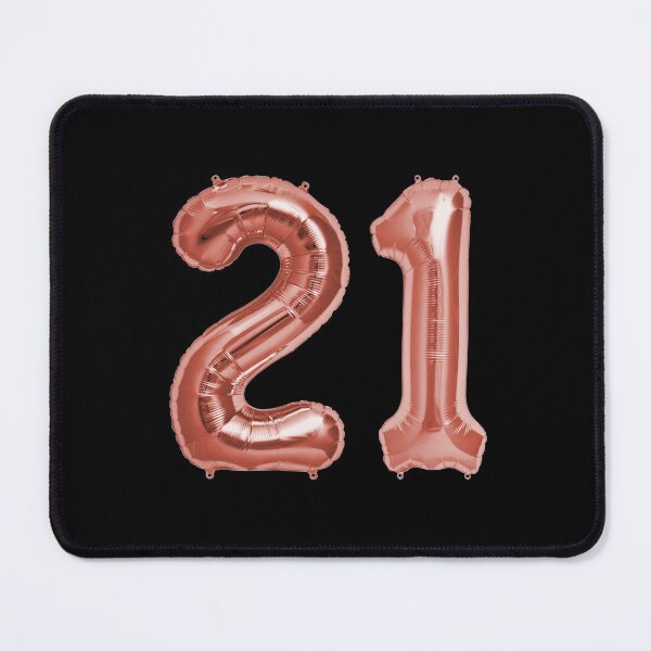 Item preview, Rose Gold on Black 21st Birthday Metallic Helium Balloons Numbers designed and sold by Birthdates.