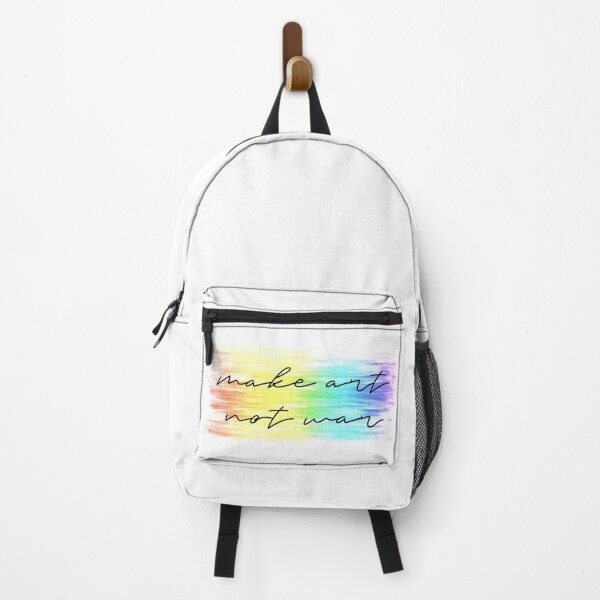 Item preview, Make art not war - black and rainbow stroke designed and sold by annaguerrawords.