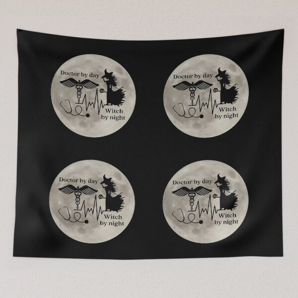 Item preview, Doctor by day, witch by night pattern design designed and sold by Auntieck.