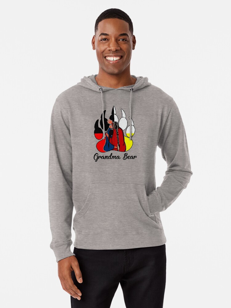 Grandma Bear Native American Lightweight Hoodie