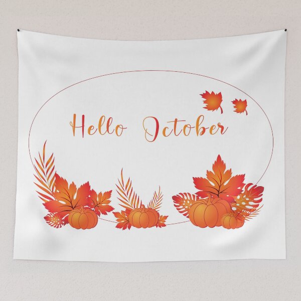 Item preview, Hello October leaf and pumpkin designed and sold by ZieProject.