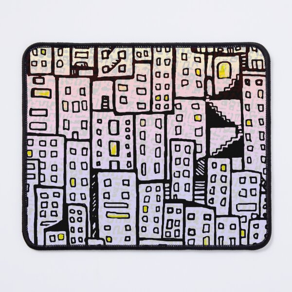 Item preview, City at Sunset Pattern - Pastel Ombre Purple, Pink, Yellow designed and sold by Michelebuttons.
