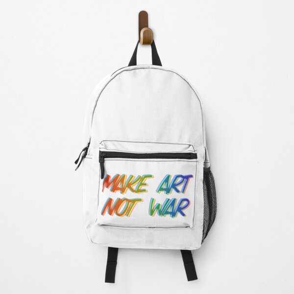 Item preview, Make art not war - rainbow glitch WHITE designed and sold by annaguerrawords.