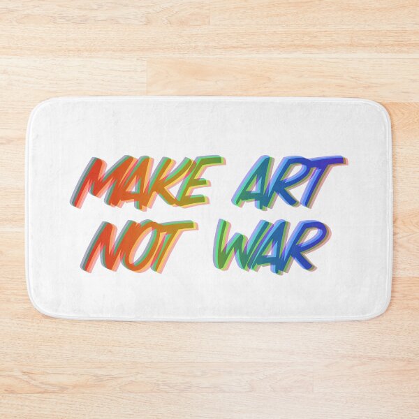 Item preview, Make art not war - rainbow glitch WHITE designed and sold by annaguerrawords.