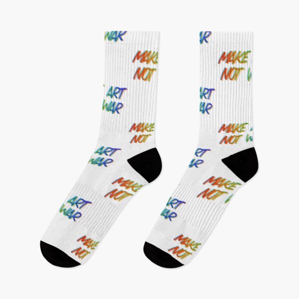 Item preview, Make art not war - rainbow glitch WHITE designed and sold by annaguerrawords.
