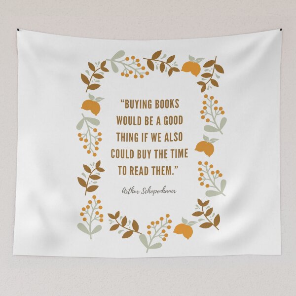 Item preview, Schopenhauer book quote with floral design designed and sold by SaraTug.