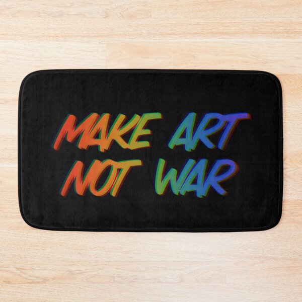 Item preview, Make art not war - rainbow glitch BLACK designed and sold by annaguerrawords.