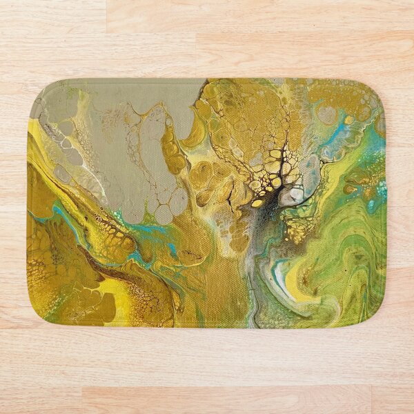 Item preview, Hermosos tonos inspirados en girasol de arte fluido abstracto amarillo, marrón y azul claro designed and sold by CrystalCoast.