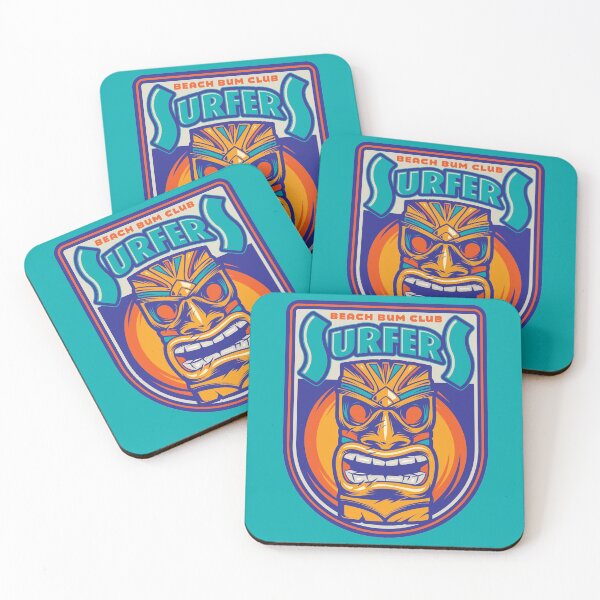 Item preview, Beach Bum Surfers Club Tiki  designed and sold by wickedpretty.