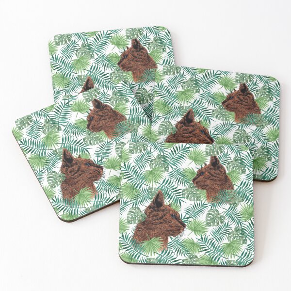 Item preview, Cats in tropical leaves designed and sold by Catspeople.