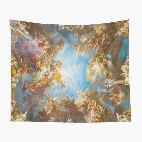Fresco of Angels in the Palace of Versailles with space background Tapestry