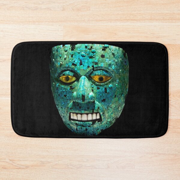 Item preview, Xiuhtecuhtli Turquoise Mask Aztec God of Fire designed and sold by signsandsymbols.