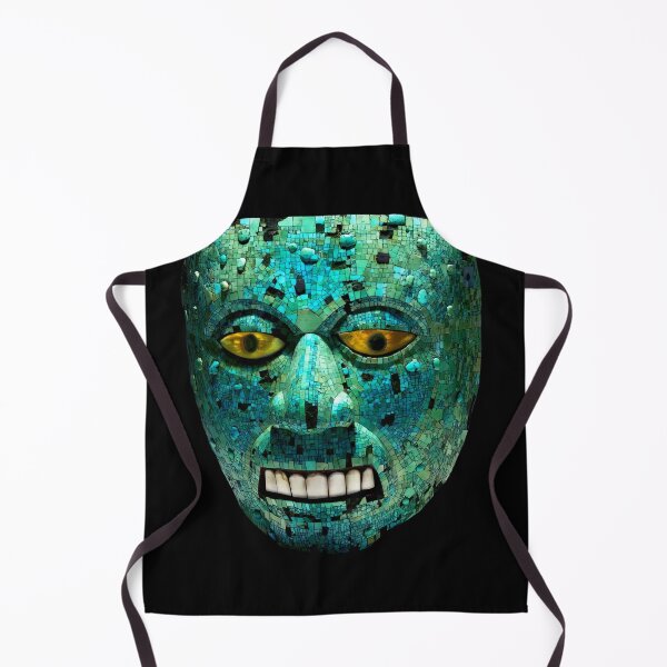 Item preview, Xiuhtecuhtli Turquoise Mask Aztec God of Fire designed and sold by signsandsymbols.
