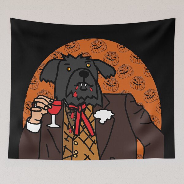 Item preview, Vampire Dog Drinking Wine Halloween Horror Portrait designed and sold by ellenhenry.