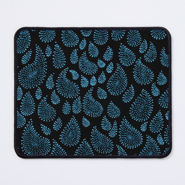 Item preview, psychedelic black and blue dot pop art swirly trippy sixties raindrop paisley pattern © 2019 Karen-Anne Geddes designed and sold by Karen-Anne Geddes.