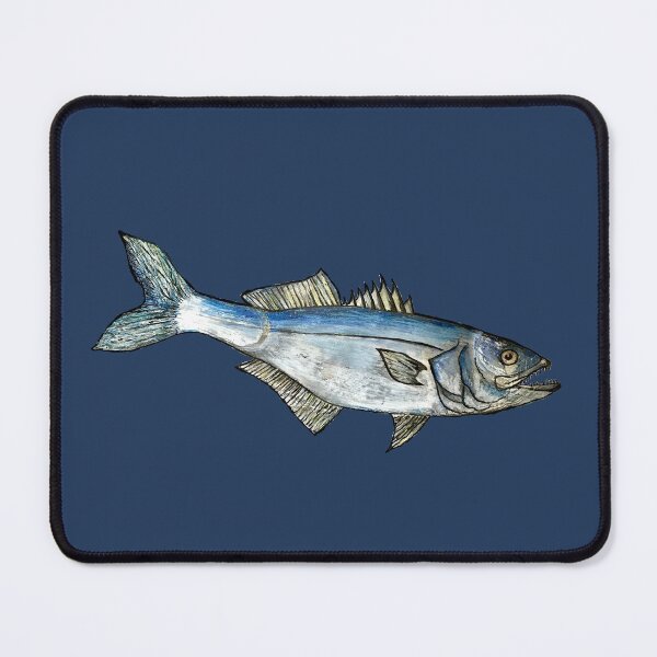 Item preview,  Snapper Bluefish Drawing - Dark Blue Sea designed and sold by Michelebuttons.