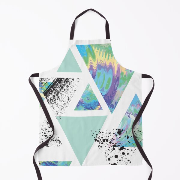 Item preview, New Wave Retro Tie Dye Swirl Purple Blue Green Black Geometric Triangles designed and sold by Pink Pineapple Works.