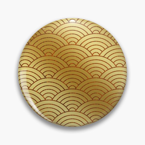 Item preview, Japanese Seigaiha Wave Abstract Golden Gradient Pattern brown Wave designed and sold by IrinchiDE.