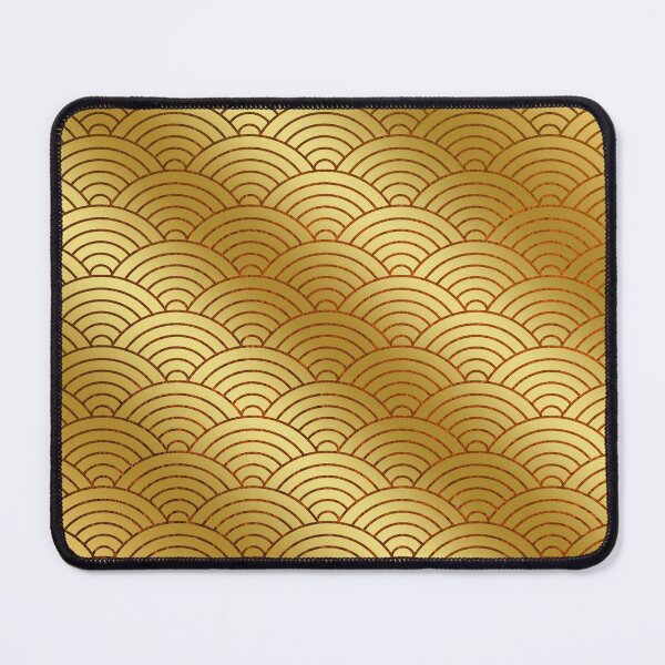 Item preview, Japanese Seigaiha Wave Abstract Golden Gradient Pattern brown Wave designed and sold by IrinchiDE.