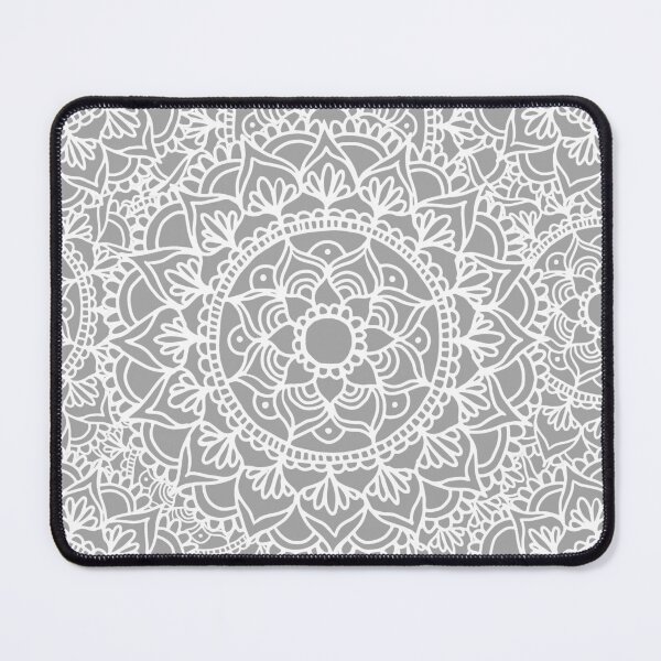 Item preview, Soft Grey and White Mandala Pattern designed and sold by Julie Erin Designs.