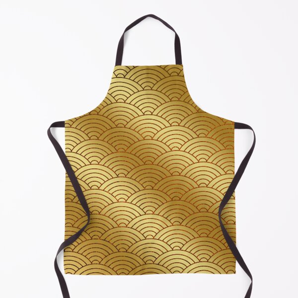 Item preview, Japanese Seigaiha Wave Abstract Golden Gradient Pattern brown Wave designed and sold by IrinchiDE.
