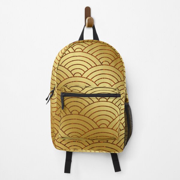 Item preview, Japanese Seigaiha Wave Abstract Golden Gradient Pattern brown Wave designed and sold by IrinchiDE.