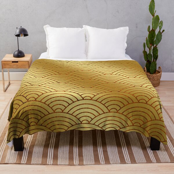 Item preview, Japanese Seigaiha Wave Abstract Golden Gradient Pattern brown Wave designed and sold by IrinchiDE.