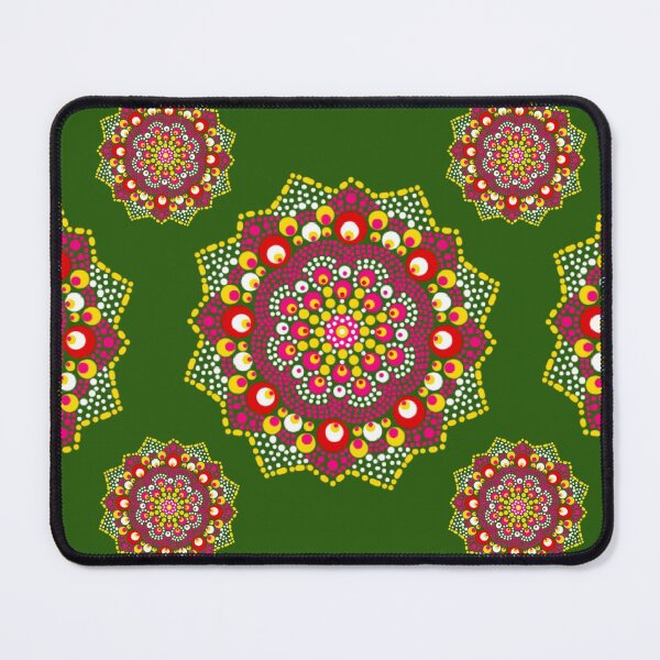 Item preview, Dot Painting Mandala Design on Green Background designed and sold by NMARTWORKS.
