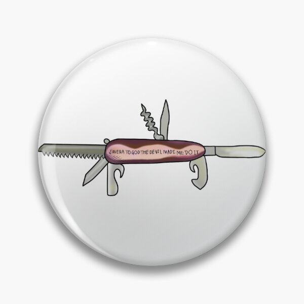 Item preview, Swear to god the devil made me do it knife designed and sold by Calli Harris.