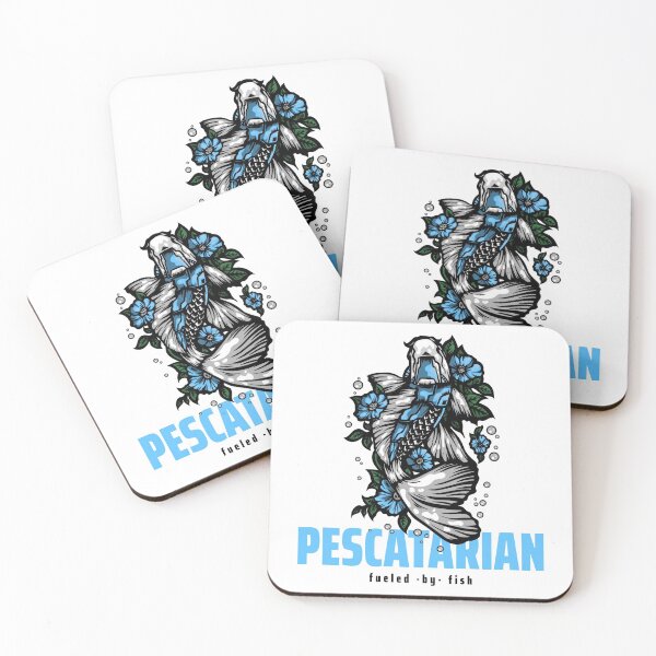 Item preview, Artistic Blue Pescatarian Fish and Flower Design designed and sold by Cosmonauteur.