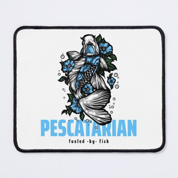 Item preview, Artistic Blue Pescatarian Fish and Flower Design designed and sold by Cosmonauteur.