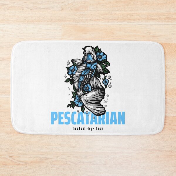 Item preview, Artistic Blue Pescatarian Fish and Flower Design designed and sold by Cosmonauteur.