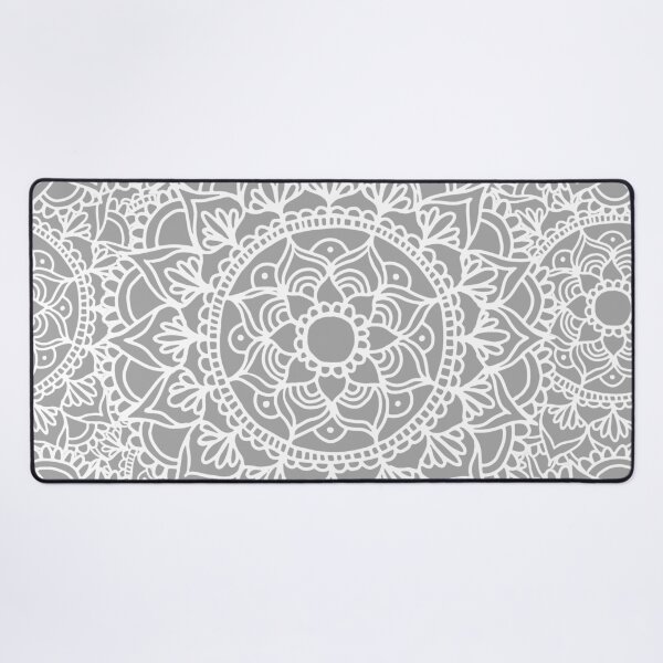 Item preview, Soft Grey and White Mandala Pattern designed and sold by Julie Erin Designs.