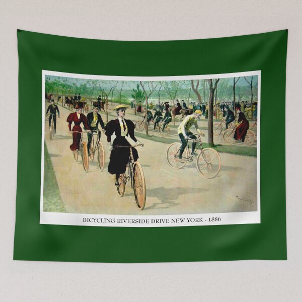 Item preview, BICYCLING RIVERSIDE DRIVE NEW YORK; Vintage Print designed and sold by posterbobs.