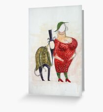 Couple - theatre character illustration (2010) Greeting Card