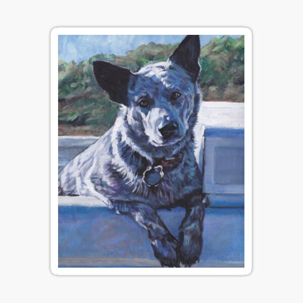 Item preview, Blue Heeler Australian Cattle Dog Fine Art Painting designed and sold by lashepard.