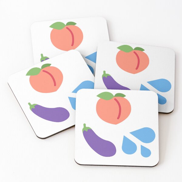 Item preview, Emoji, Peach, Eggplant, Sweat Droplets designed and sold by aminazh.
