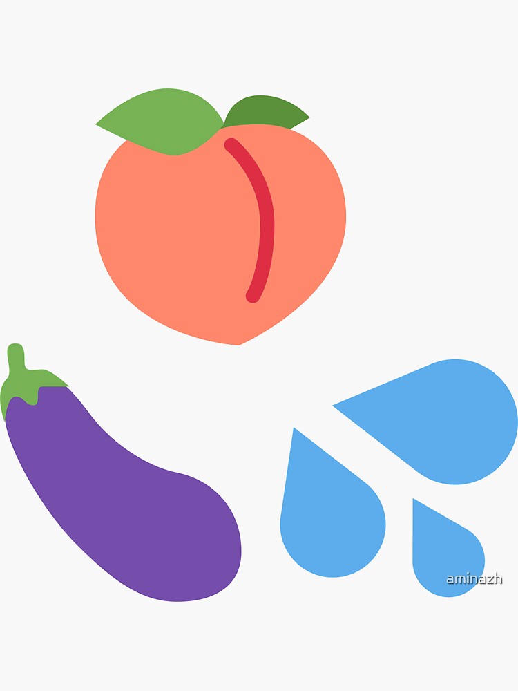 "Emoji, Peach, Eggplant, Sweat Droplets" Sticker for Sale by aminazh