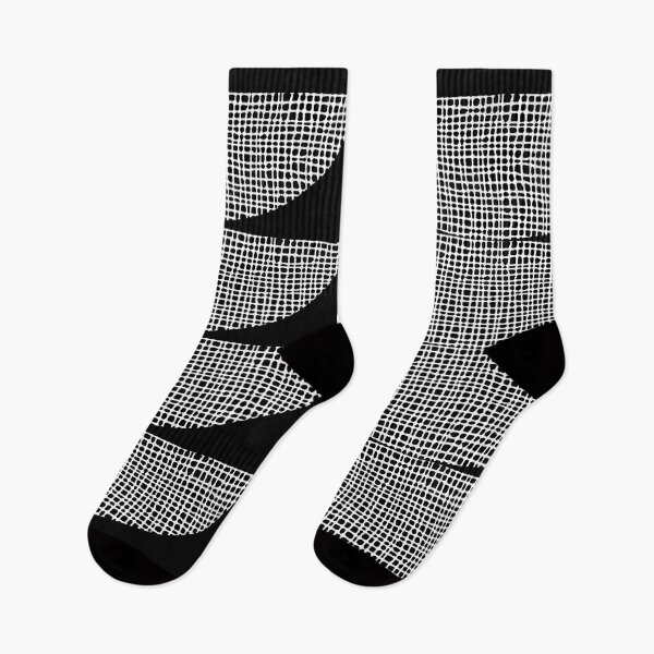 Item preview, Mid Century Modern White Semi-Circles Pattern on Black designed and sold by QuestingPixel.