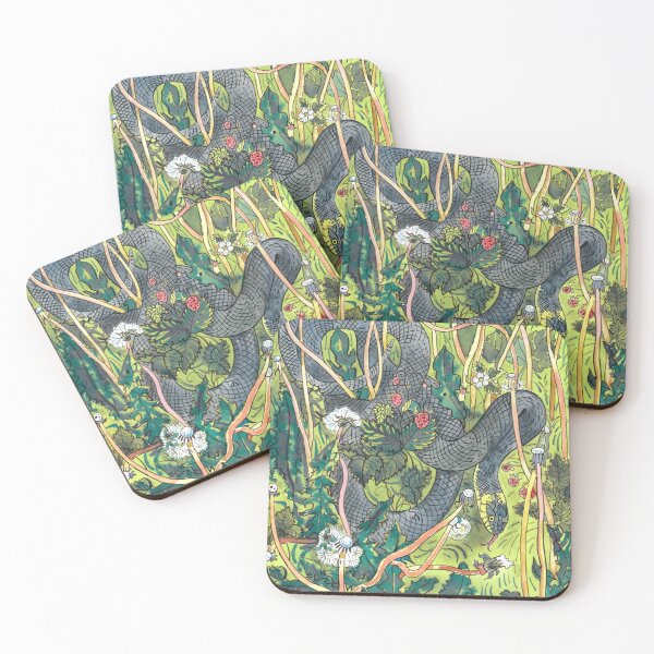 Item preview, Grass snake, dandelions and wild strawberry designed and sold by naktis.