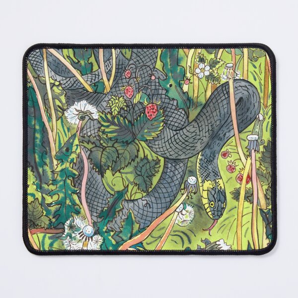 Item preview, Grass snake, dandelions and wild strawberry designed and sold by naktis.