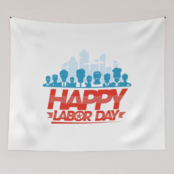 Item preview, Happy Labor Day With Group Of Different Workers designed and sold by FoxLand.
