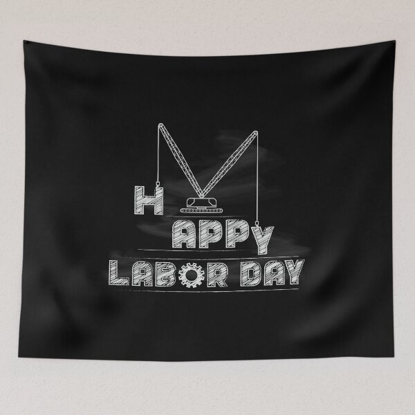 Item preview, Happy Labor Day With Crane And Gears designed and sold by FoxLand.