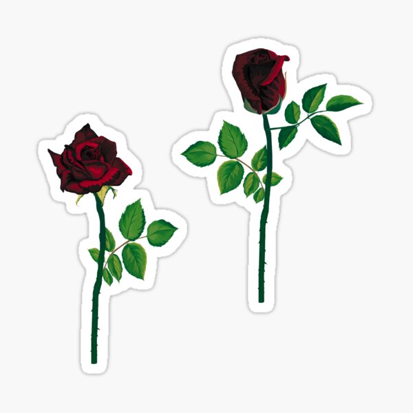 Buy Three Red Flowers Sticker - Die cut stickers - StickerApp