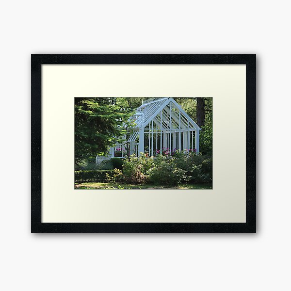 Garden greenhouse Framed Art Print