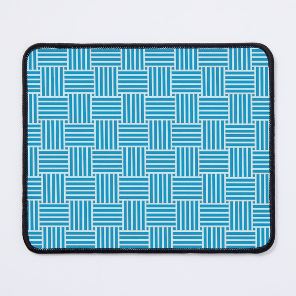 Item preview, Geometric Basketweave Line Pattern no.1 Cyan and White designed and sold by Neil Feigeles.