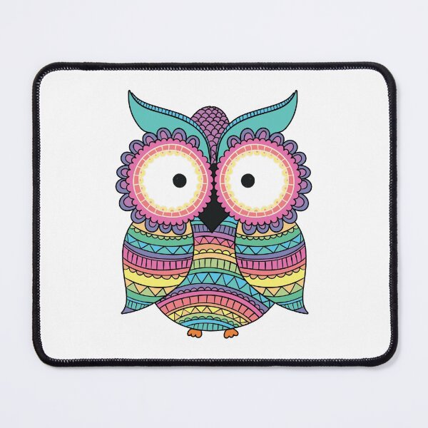Item preview, Geometric Pastel Rainbow Owl designed and sold by Pink Pineapple Works.