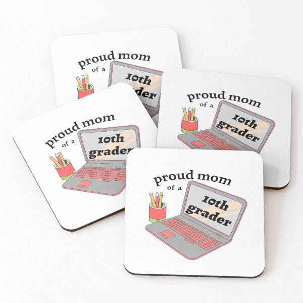 Item preview, proud mom of a 10th grader, laptop graphic designed and sold by Jessi-Sketches.